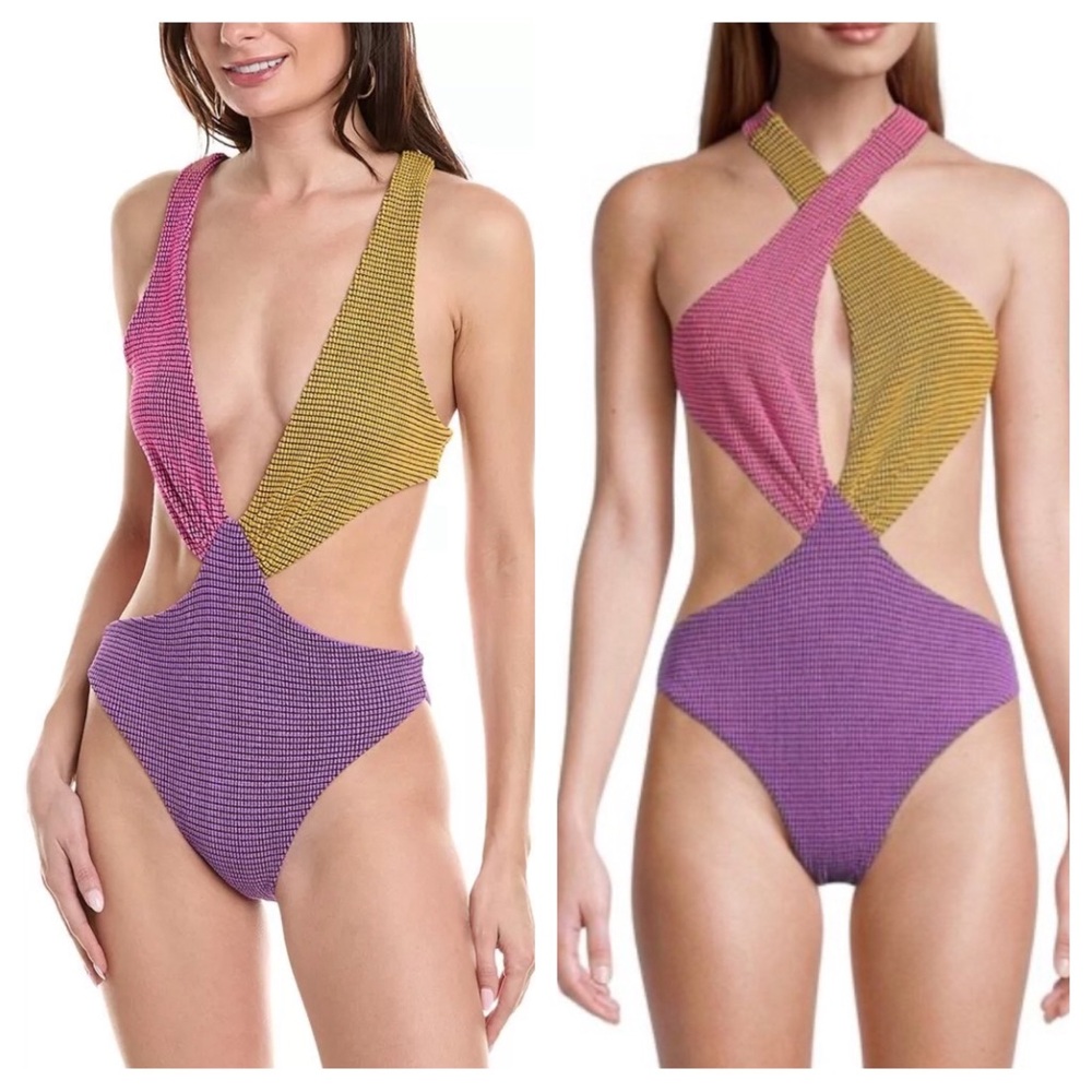 Agua Bendita Malibu Vini One Piece Color Block Swimsuit